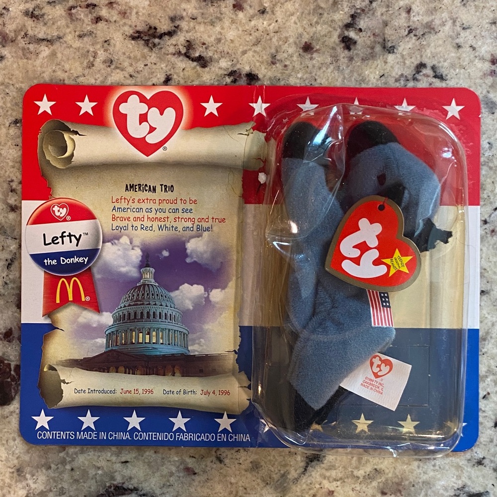 TY Beanie Baby Lefty the Donkey…Retired, Collectable